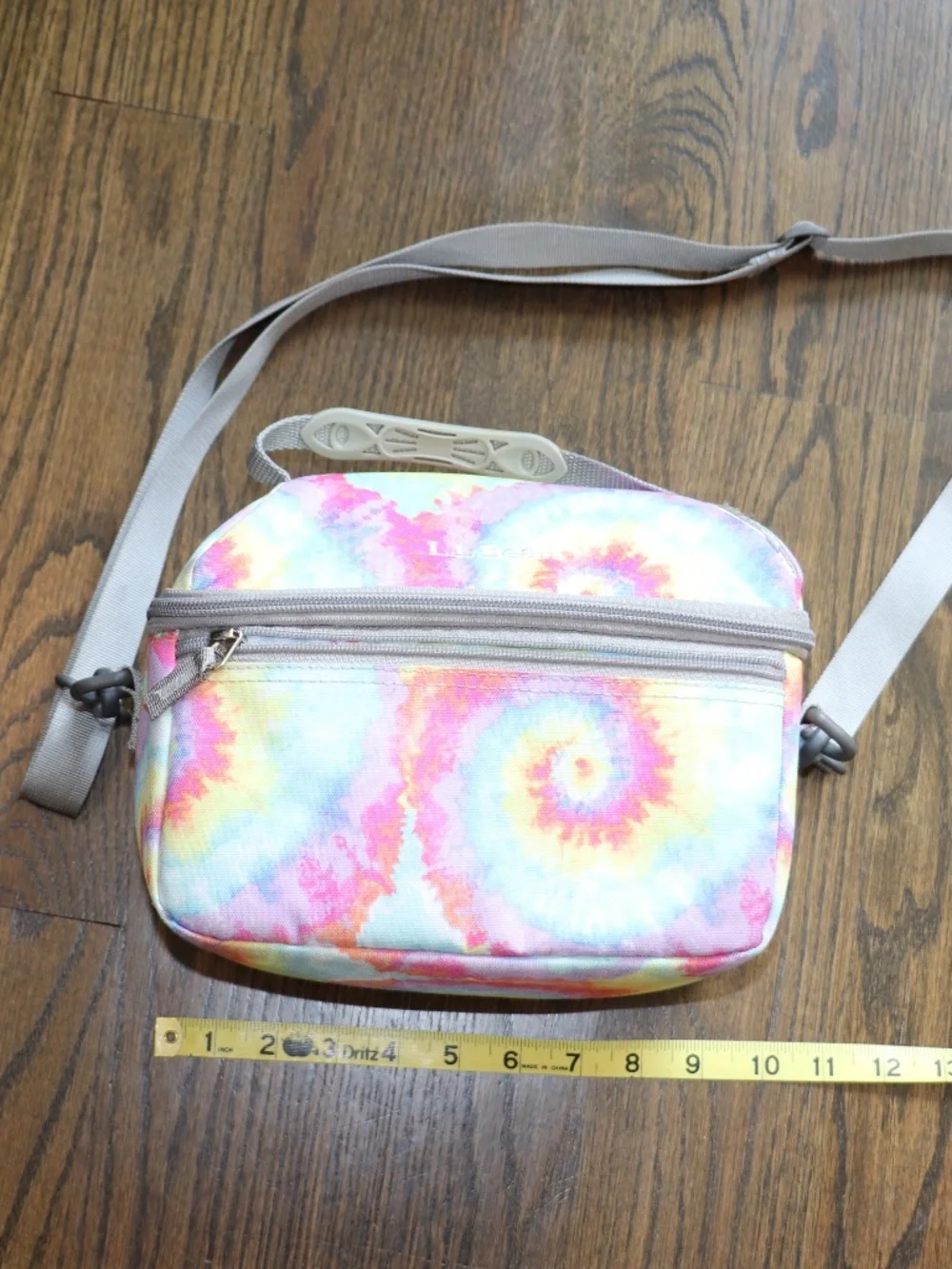 LL Bean Kids Girls Insulated Flip-Top Lunch Box Multi Tie- Dye Spiral School